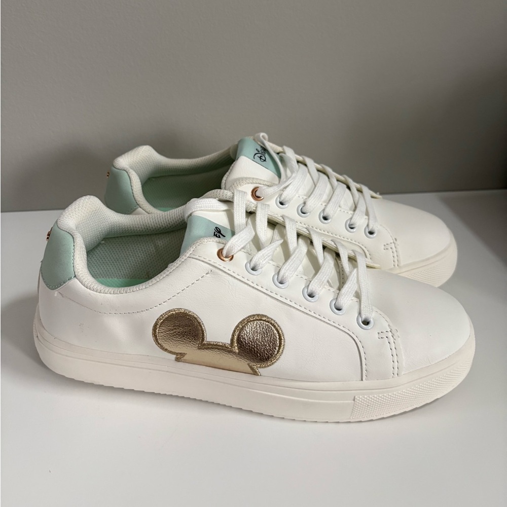 Disney Mickey Mouse Court Sneakers with Gold & Tiffany Blue Accents